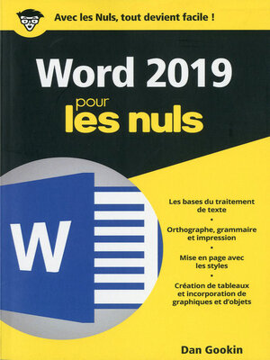 cover image of Word 2019 pour les Nuls poche